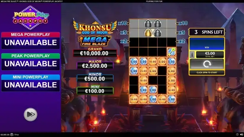 Mega Fire Blaze: Khonsu God of Moon Powerplay Jackpot slot screenshot 5