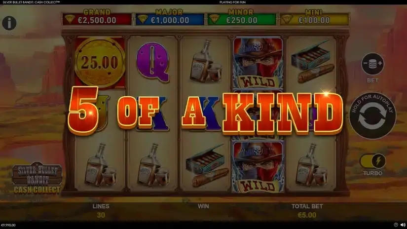 Silver Bullet Bandit Cash Collect slot screenshot 5