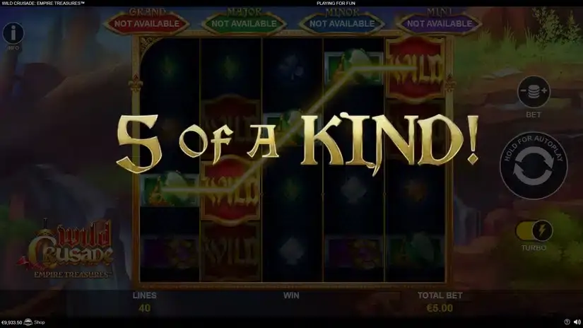 Wild Crusade Empire Treasures slot screenshot 2