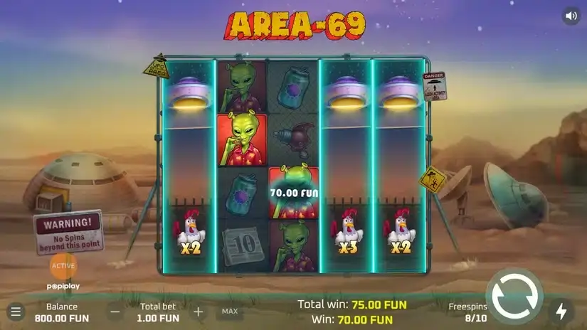 Area 69 slot screenshot 4