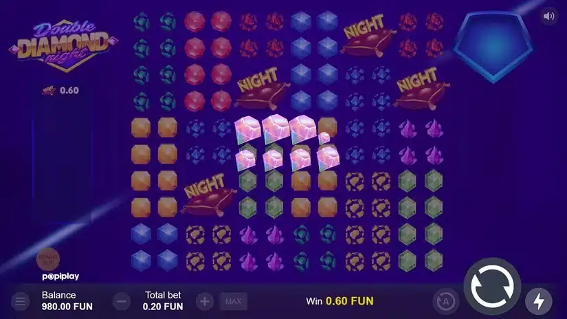 Double Diamond Night slot screenshot 2