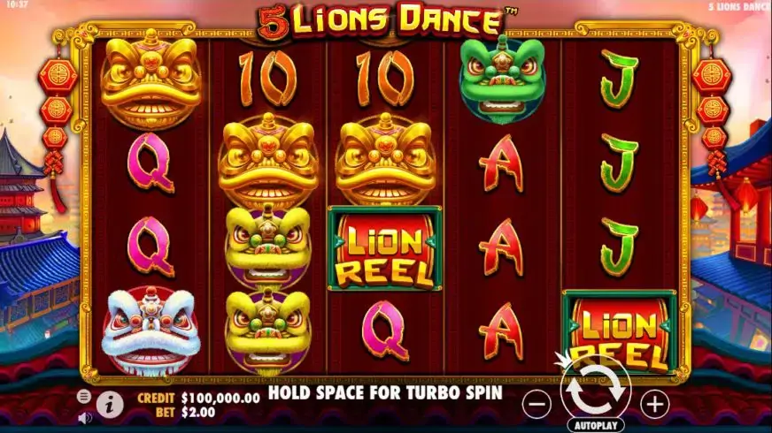 5 Lions Dance slot screenshot 1