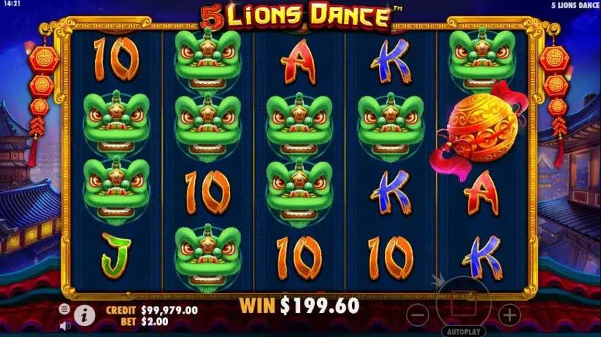 5 Lions Dance slot screenshot 3