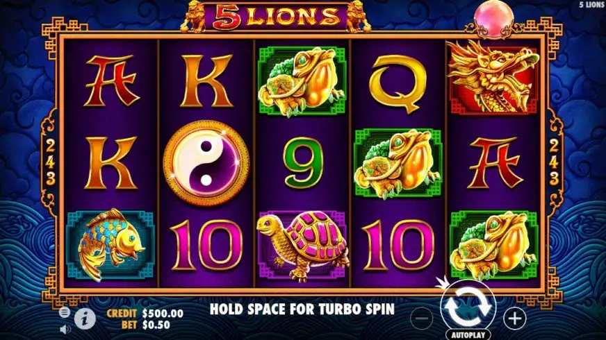 5 Lions slot screenshot 1
