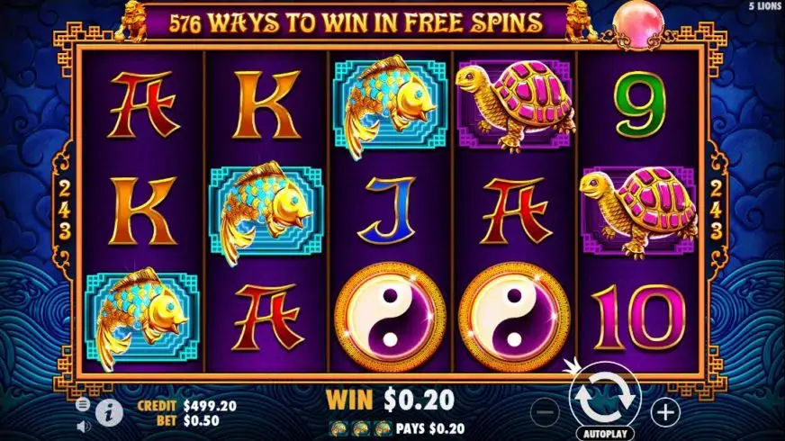 5 Lions slot screenshot 3