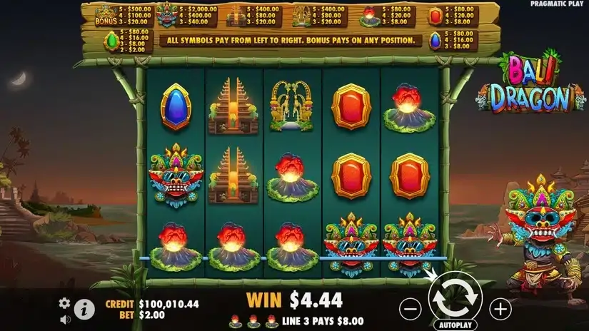 Bali Dragon slot screenshot 2