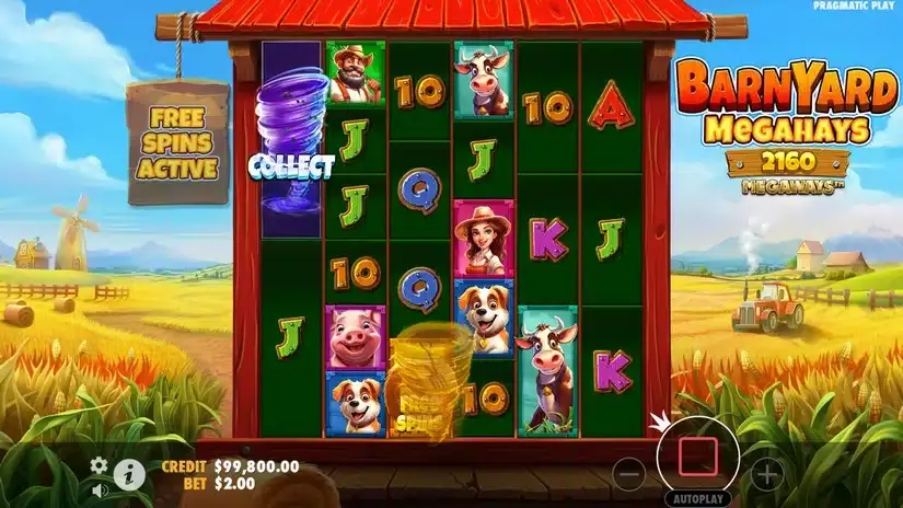 Barnyard Megahays Megaways slot screenshot 2