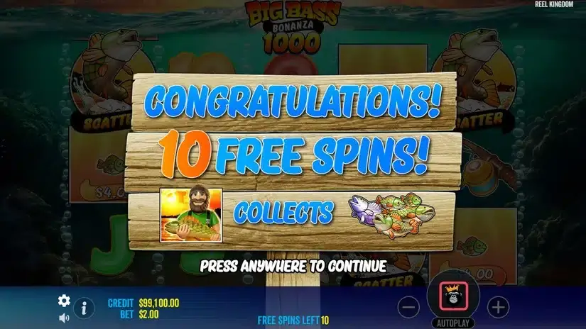 Big Bass Bonanza 1000 slot screenshot 2