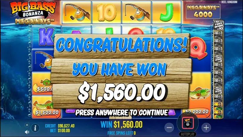 Big Bass Bonanza Megaways slot screenshot 