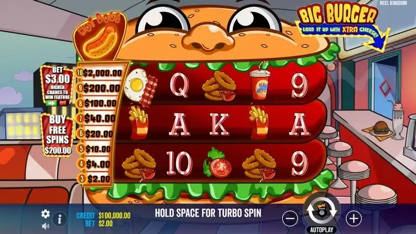 Big Burger Load it up with Extra Cheese slot screenshot