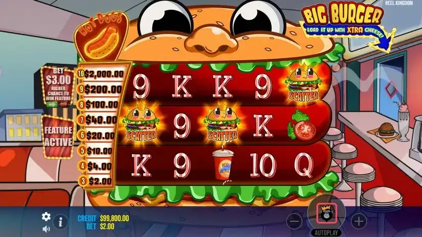 Big Burger Load it up with Extra Cheese slot screenshot 2