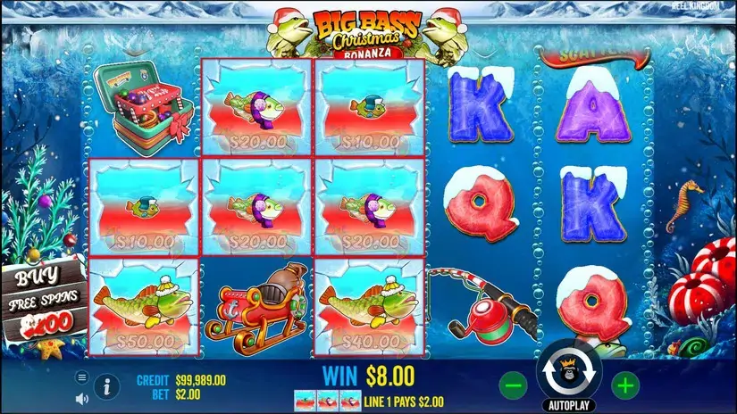 Christmas Big Bass Bonanza slot screenshot 2