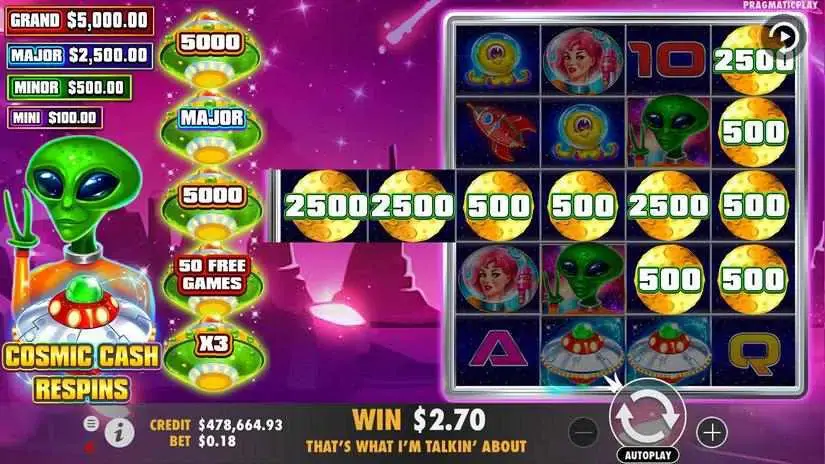 Cosmic Cash slot screenshot 3