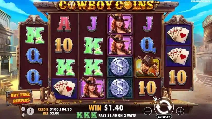 Cowboy Coins slot screenshot 2