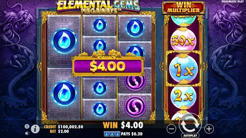 Elemental Gems Megaways slot screenshot 3