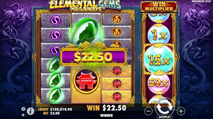 Elemental Gems Megaways slot screenshot 