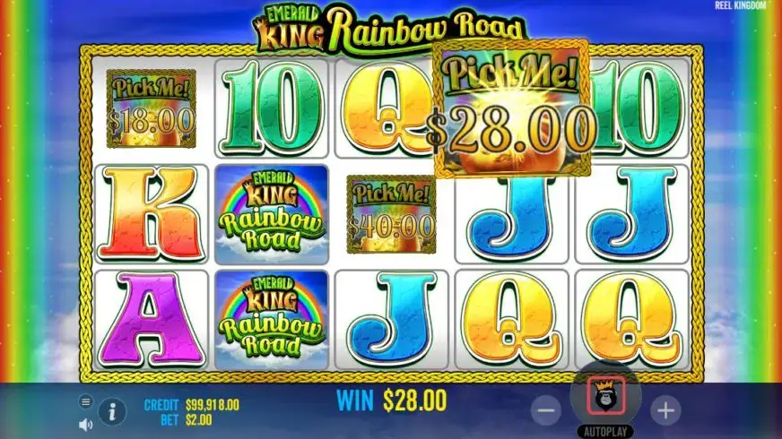 Emerald King Rainbow Road slot screenshot 3