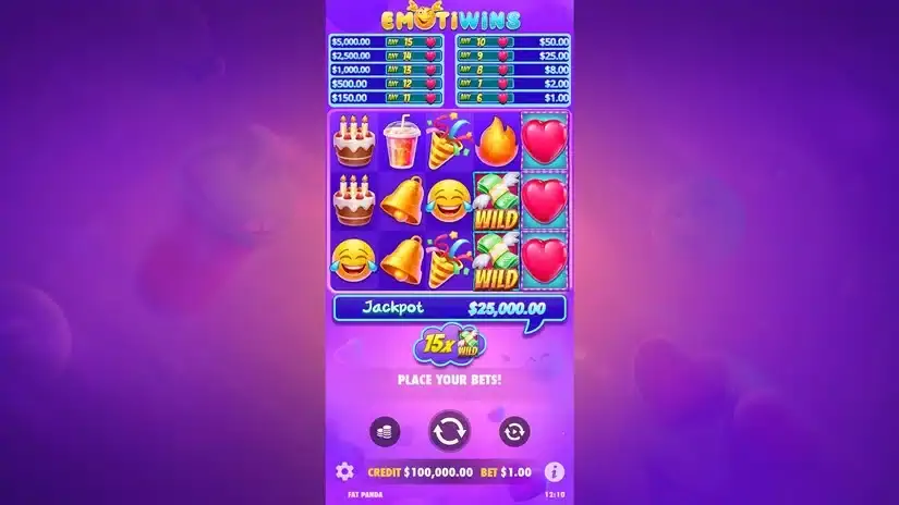 Emotiwins slot screenshot 1
