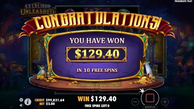 Excalibur Unleashed slot screenshot