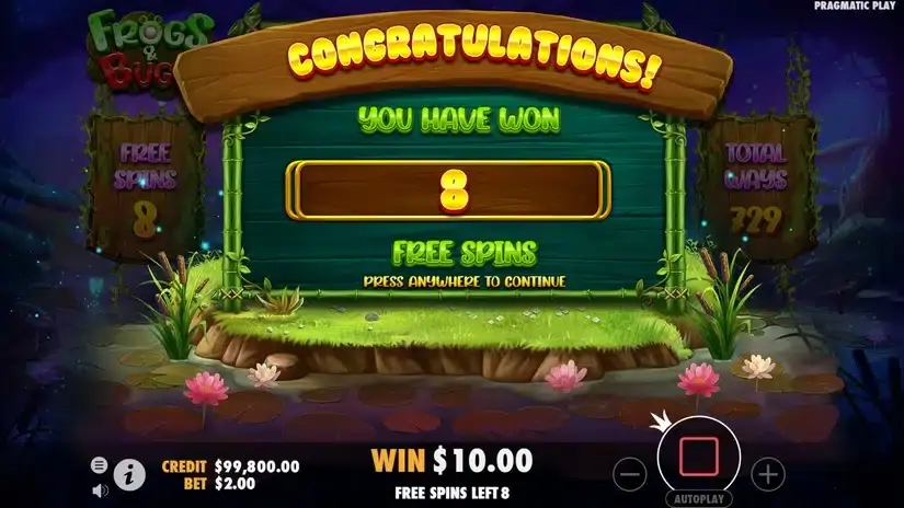 Frogs & Bugs slot screenshot 3