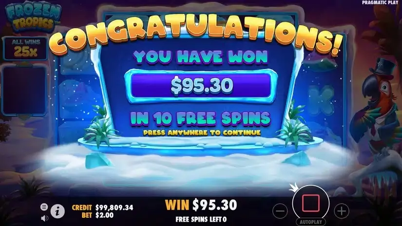 Frozen Tropics slot screenshot 