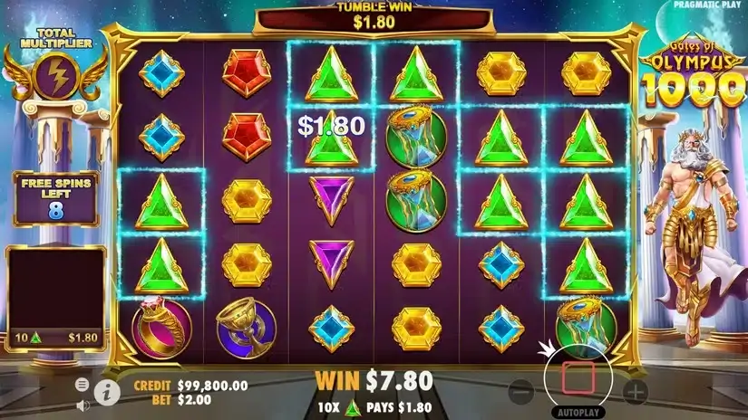 Gates of Olympus 1000 slot screenshot 4