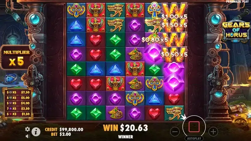 Gears of Horus slot screenshot 