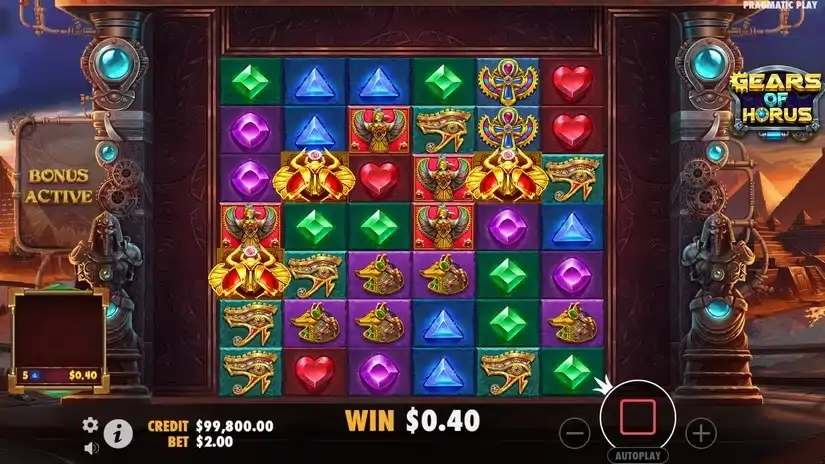 Gears of Horus slot screenshot 2