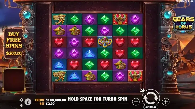 Gears of Horus slot screenshot 