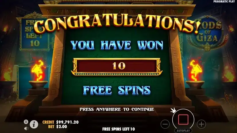 Gods of Giza slot screenshot 4