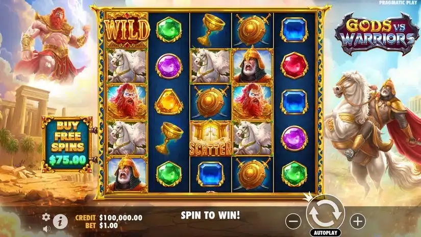 Gods vs Warriors slot screenshot 1