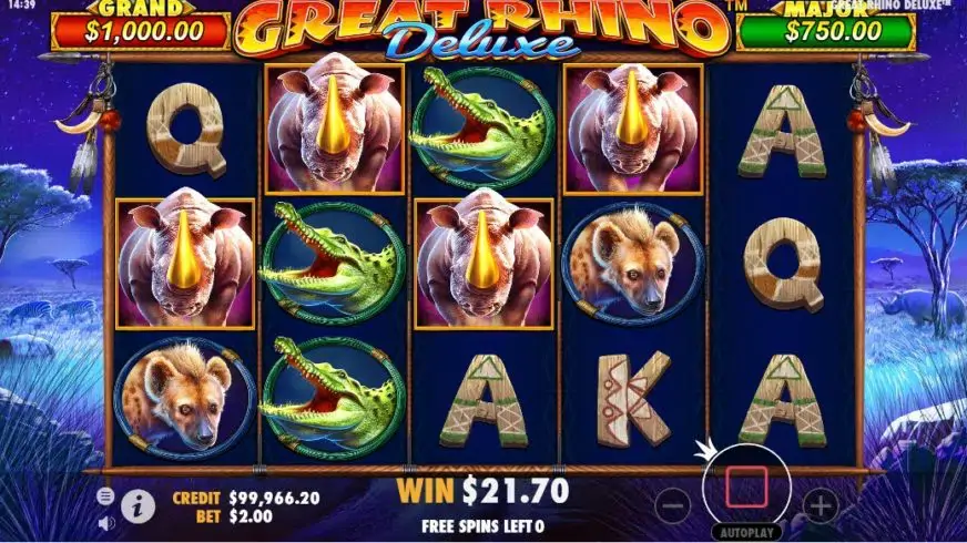 Great Rhino Deluxe slot screenshot 4