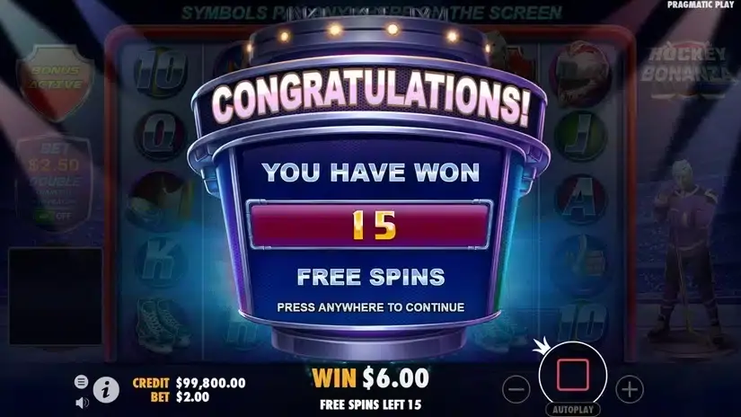 Hockey Bonanza slot screenshot 3