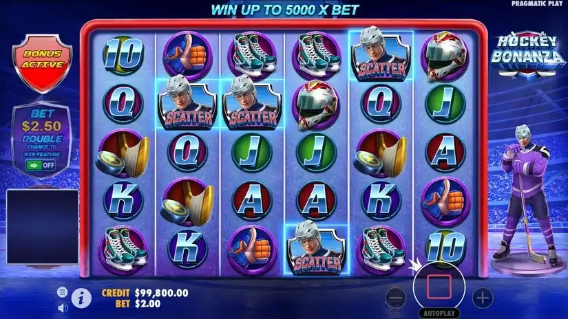 Hockey Bonanza slot screenshot 2