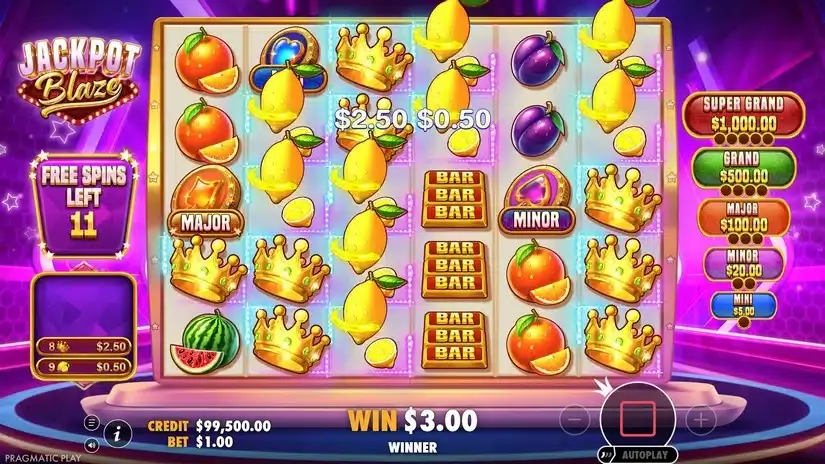 Jackpot Blaze slot screenshot 3