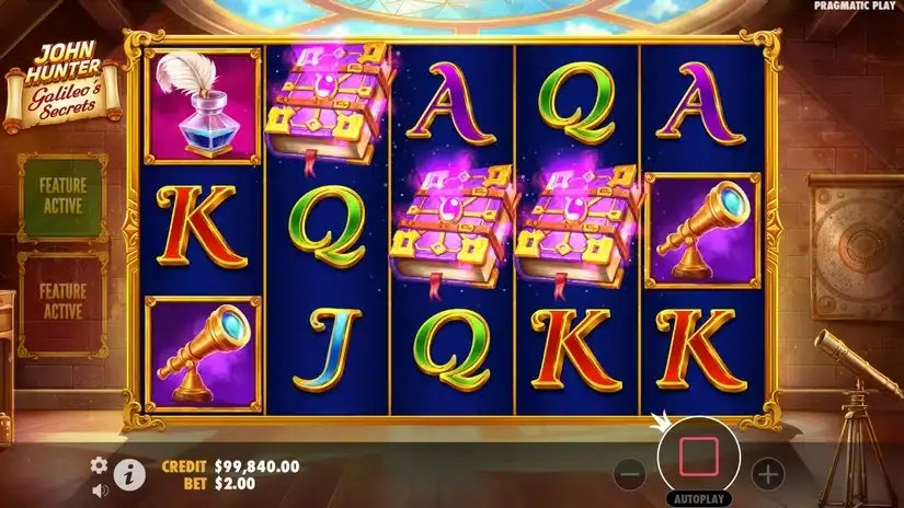John Hunter and Galileo’s Secrets slot screenshot 2