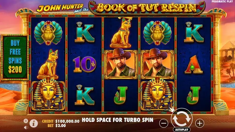 John Hunter and the Book of Tut Respin slot screenshot 1
