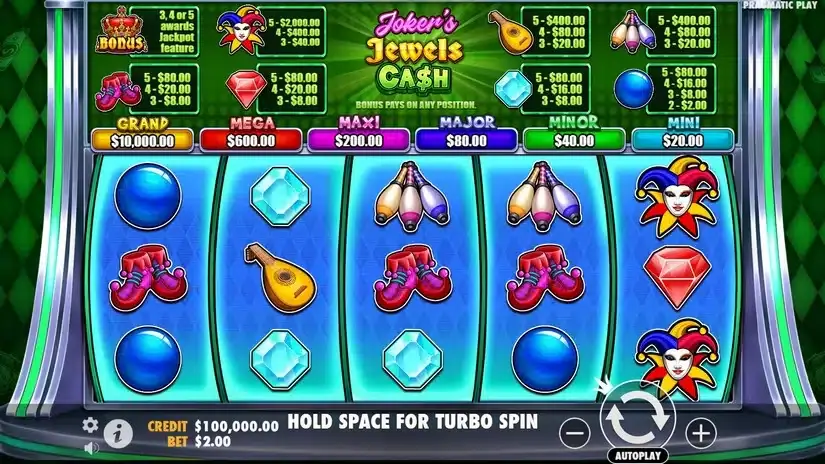 Joker’s Jewels Cash slot screenshot 