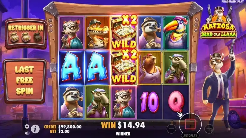 Mafiosa Dead or a Llama slot screenshot 