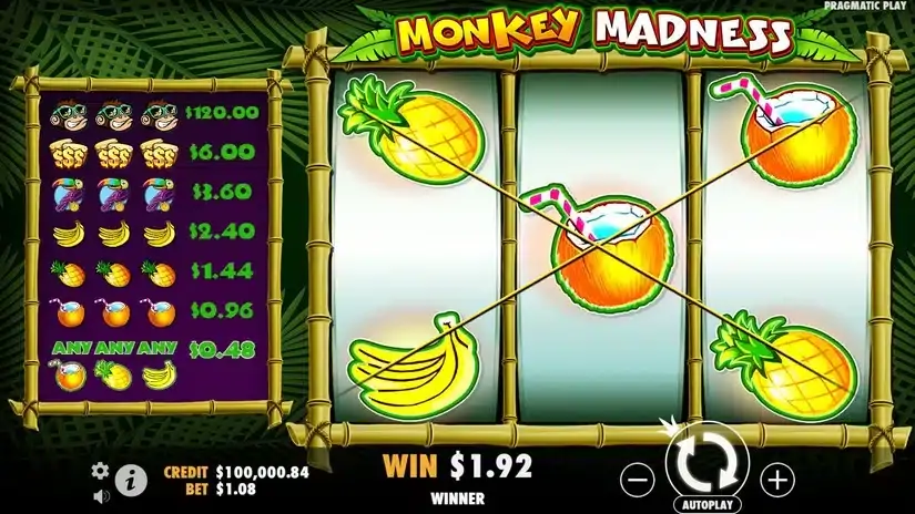 Monkey Madness slot screenshot 2