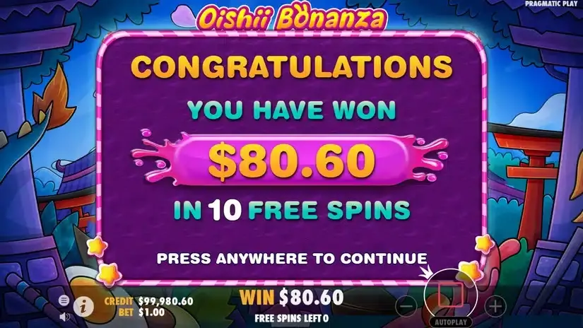Oishii Bonanza slot screenshot 