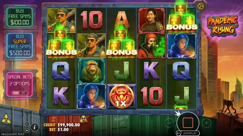 Pandemic Rising slot screenshot 2