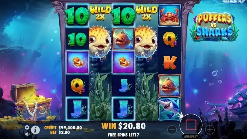 Puffers Vs Sharks slot screenshot 