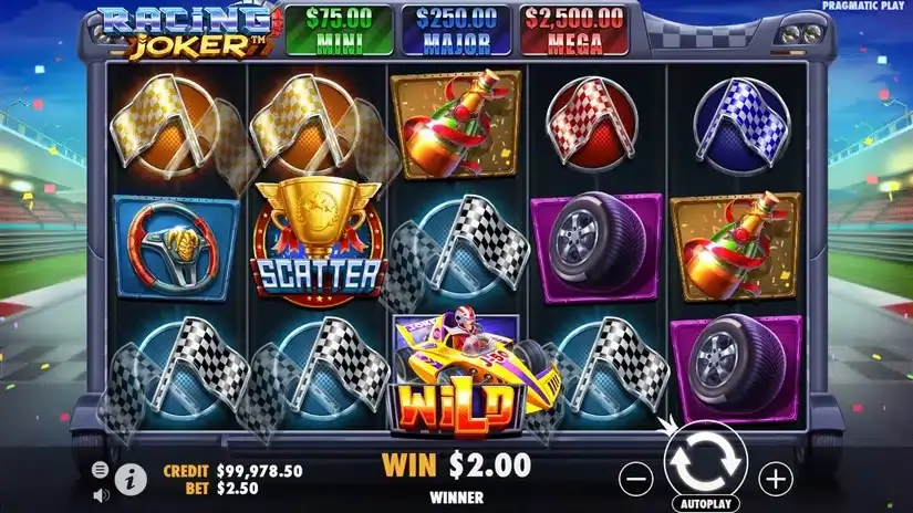 Racing Joker slot screenshot 2