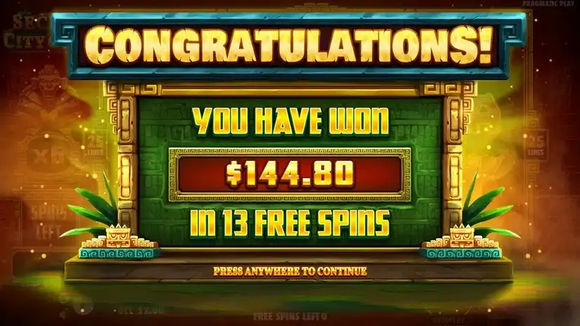 Secret City Gold slot screenshot