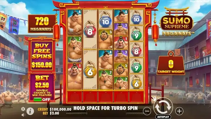 Sumo Supreme Megaways slot screenshot