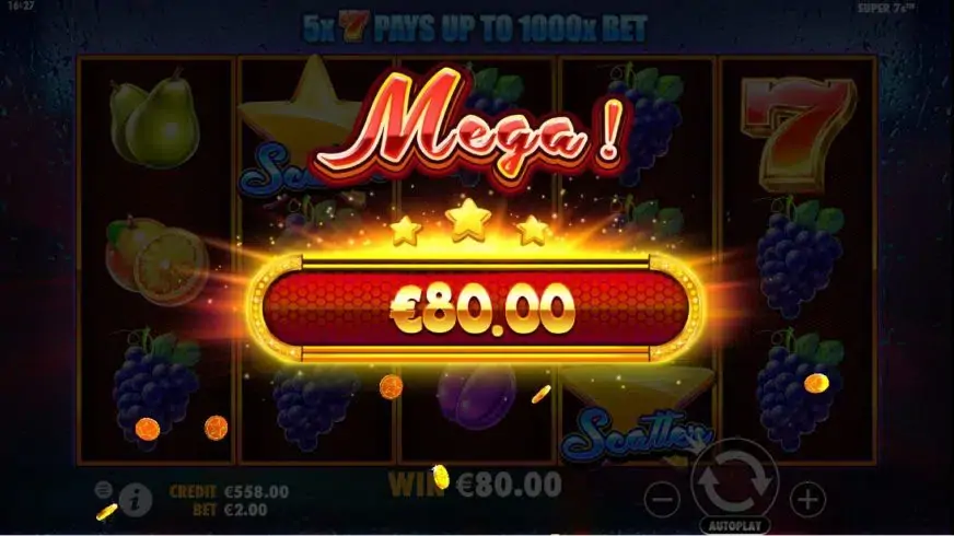 Super 7s slot screenshot 4