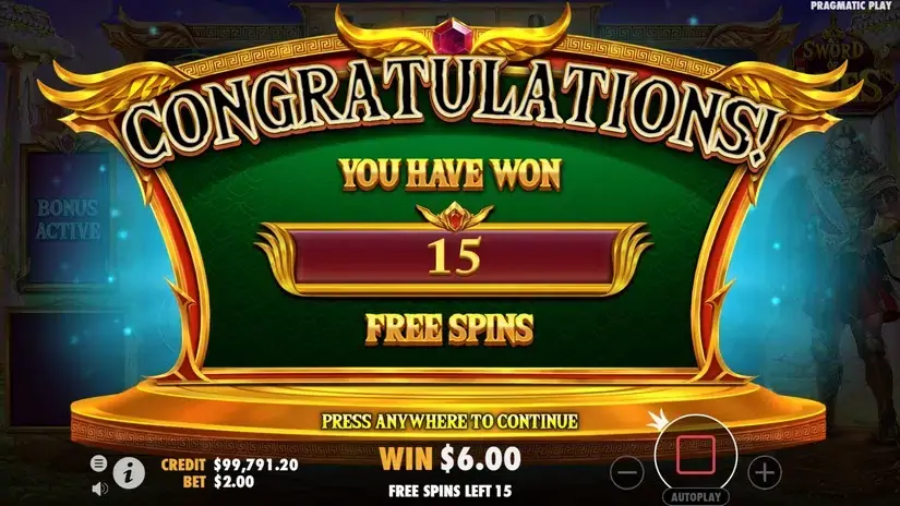 Sword of Ares slot screenshot 4