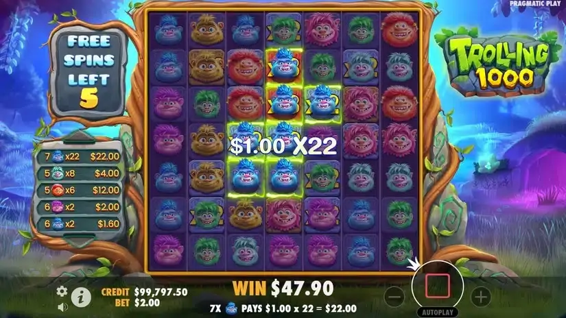 Trolling 1000 slot screenshot 