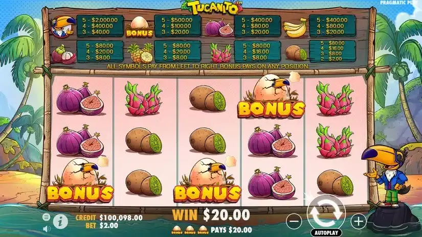 Tucanito slot screenshot 4